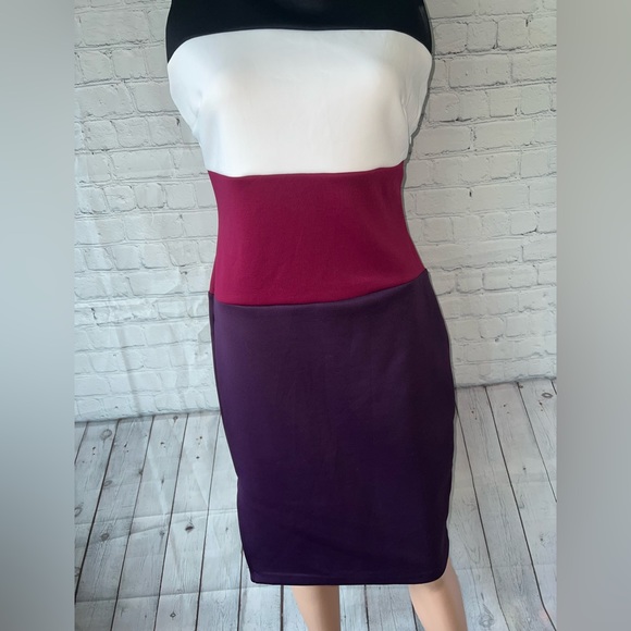 Alexia Admor Purple, White & Black Sleeveless Dress size S - Picture 3 of 7